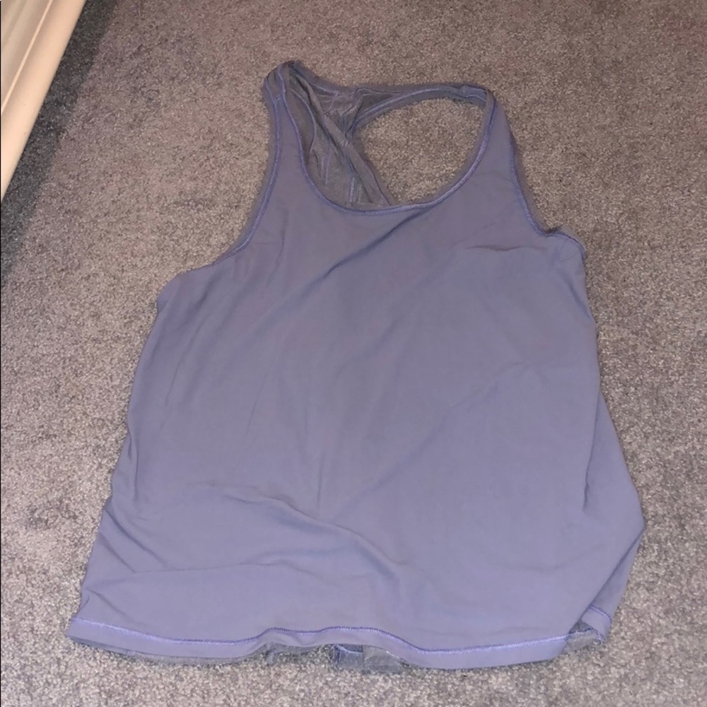 light purple tank with mesh back